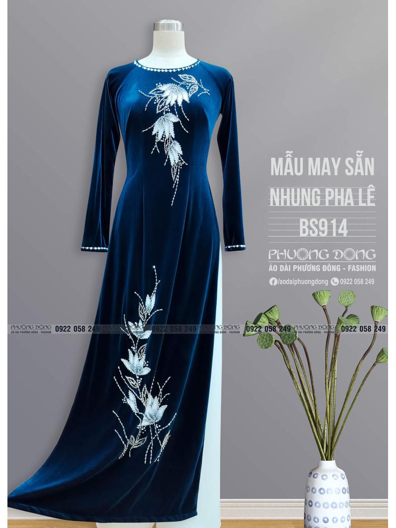 Áo Dài Bà Sui Nhung Đính Đá Pha Lê BS914